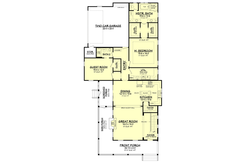 Dream House Plan - Floor Plan - Main Floor for Farmhouse House Plan #1067-5 - 4 bed, 3 bath