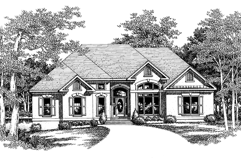 Home Plan - Exterior - Front Elevation 3 for Mediterranean House Plan #927-86 - 4 bed, 3 bath