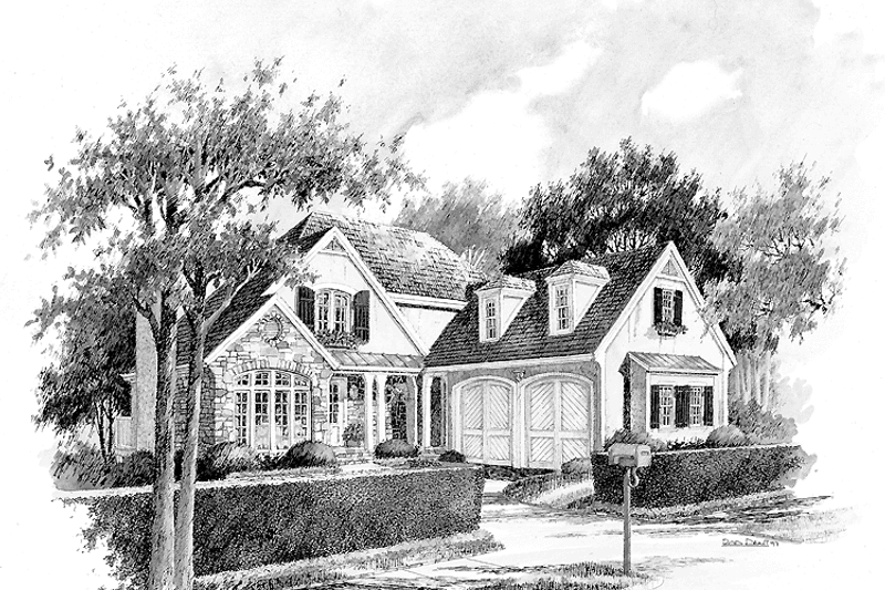 Architectural House Design - Exterior - Front Elevation 3 for Country House Plan #429-299 - 3 bed, 2.5 bath