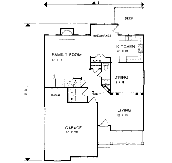 Southern Floor Plan - Main Floor Plan #129-133
