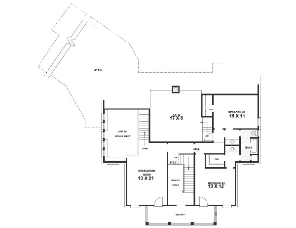 Southern Floor Plan - Upper Floor Plan #81-351