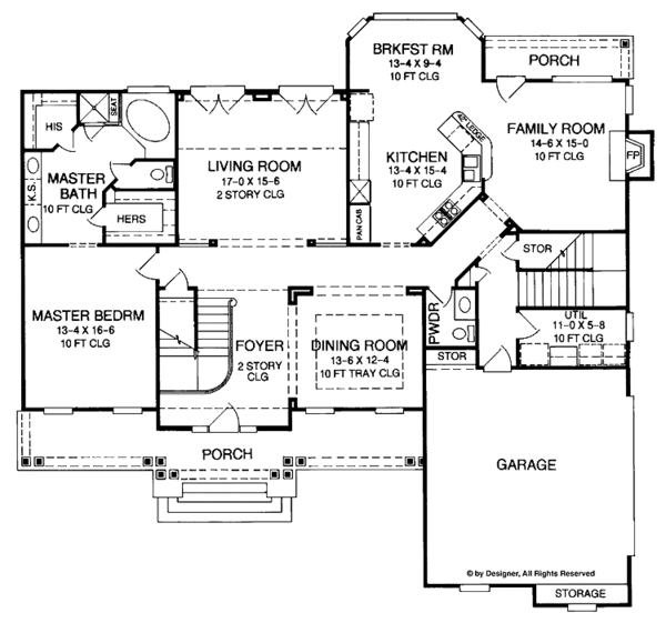 Dream House Plan - Classical Floor Plan - Main Floor Plan #952-243