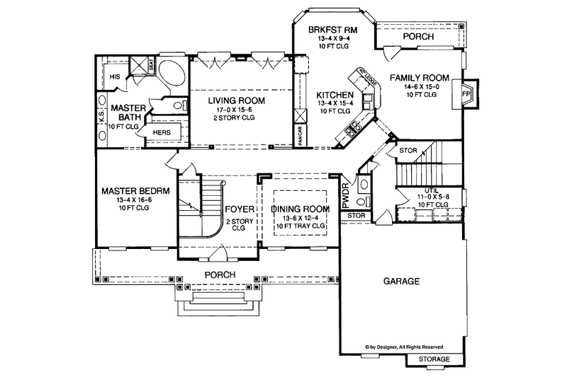 Home Plan - Floor Plan - Main Floor for Classical House Plan #952-243 - 4 bed, 3.5 bath