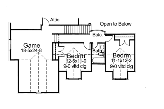 Floor Plan - Upper Floor for Country House Plan #120-200 - 3 bed, 2.5 bath