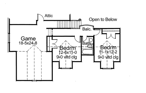 Architectural House Design - Country Floor Plan - Upper Floor Plan #120-200