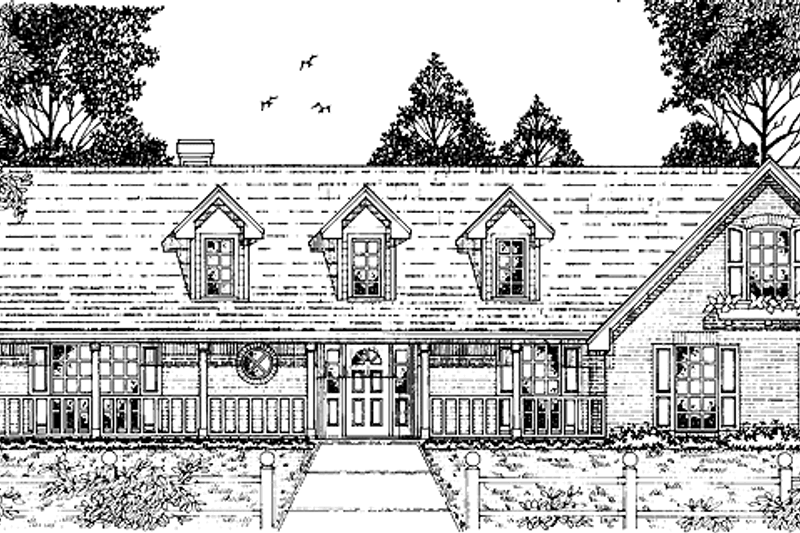 Architectural House Design - Ranch Exterior - Front Elevation Plan #42-516