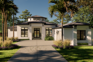 House Blueprint - Contemporary Exterior - Front Elevation Plan #1058-220