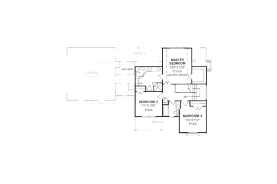 Floor Plan - Upper Floor for Traditional House Plan #20-308 - 3 bed, 2.5 bath