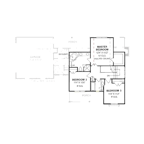 Home Plan - Traditional Floor Plan - Upper Floor Plan #20-308