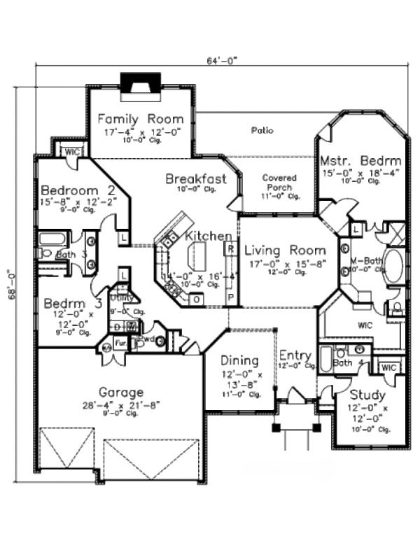 Dream House Plan - European Floor Plan - Main Floor Plan #52-137