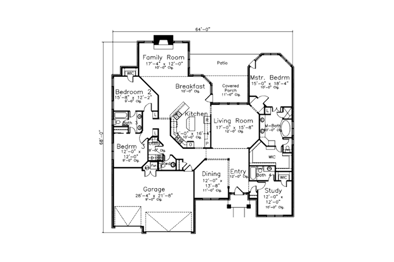 Home Plan - Floor Plan - Main Floor for European House Plan #52-137 - 4 bed, 4.5 bath