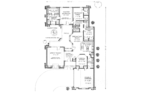 Floor Plan - Main Floor for European House Plan #310-487 - 3 bed, 2.5 bath