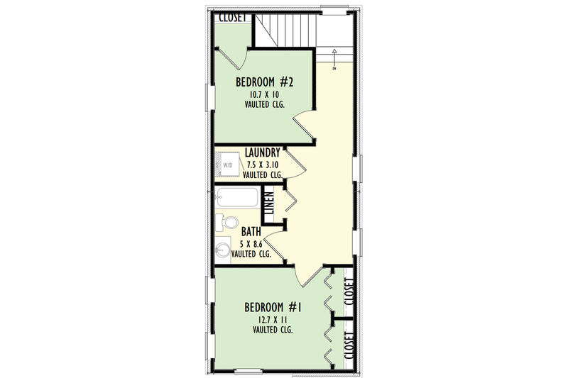 Home Plan - Floor Plan - Upper Floor for Contemporary House Plan #1092-10 - 2 bed, 1.5 bath