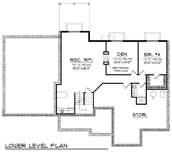 Dream House Plan - European Floor Plan - Lower Floor Plan #70-818