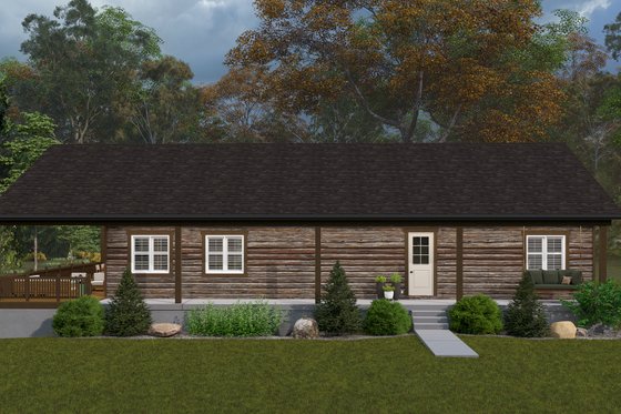 Exterior - Front Elevation for Cabin House Plan #1060-355 - 2 bed, 2 bath
