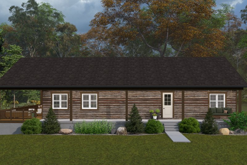 Dream House Plan - Exterior - Front Elevation 3 for Cabin House Plan #1060-355 - 2 bed, 2 bath