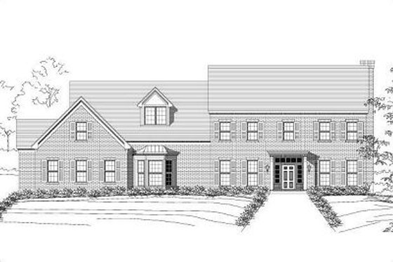 Exterior - Front Elevation for Colonial House Plan #411-801 - 4 bed, 4.5 bath
