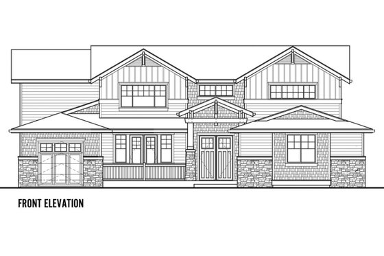 Exterior - Front Elevation 3 for Craftsman House Plan #569-41 - 5 bed, 4 bath