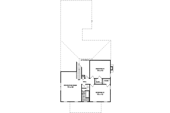 Floor Plan - Upper Floor for European House Plan #81-418 - 4 bed, 3 bath