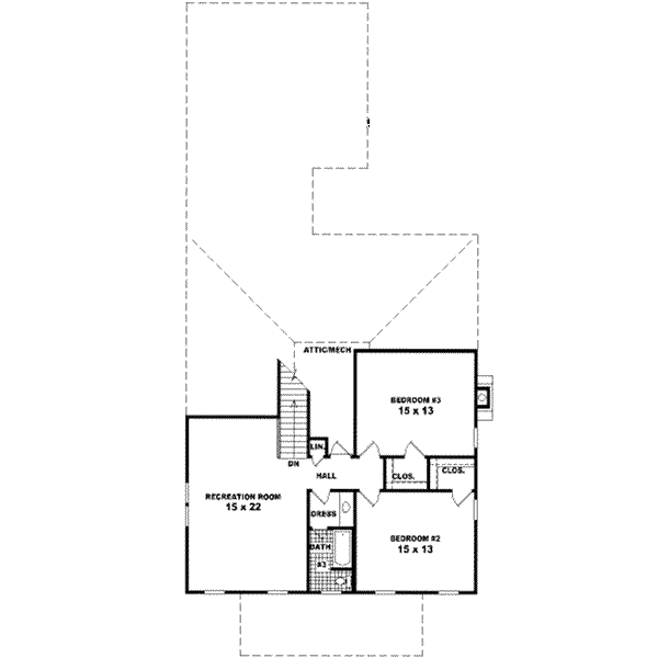 Floor Plan - Upper Floor for European House Plan #81-418 - 4 bed, 3 bath