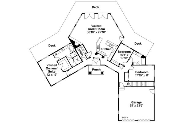 Ranch Floor Plan - Main Floor Plan #124-952