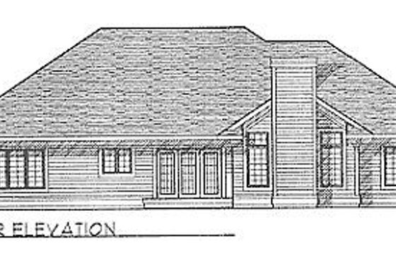 Exterior - Rear Elevation for Traditional House Plan #70-280 - 3 bed, 2 bath