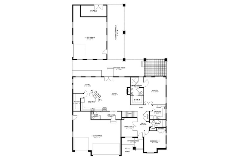 Dream House Plan - Floor Plan - Main Floor for Ranch House Plan #1060-43 - 2 bed, 2.5 bath