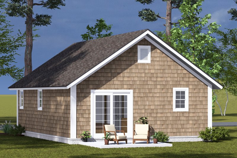 Dream House Plan - Exterior - Rear Elevation for Cottage House Plan #513-2301 - 2 bed, 2 bath