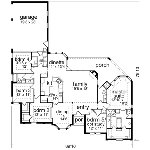 Dream House Plan - Traditional Floor Plan - Main Floor Plan #84-238
