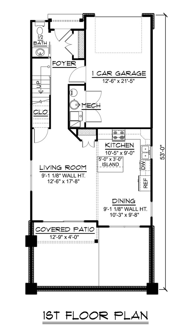 Modern Floor Plan - Main Floor Plan #1064-321