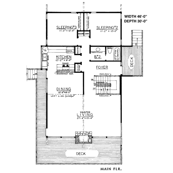 Modern Floor Plan - Main Floor Plan #303-454