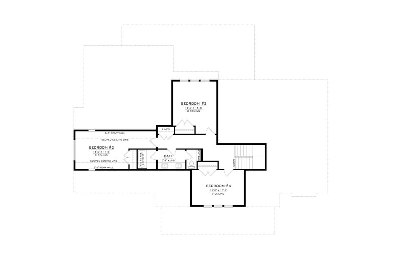 Home Plan - Floor Plan - Upper Floor for Farmhouse House Plan #1086-9 - 4 bed, 2.5 bath