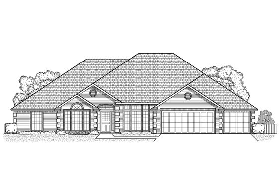 Exterior - Front Elevation for Traditional House Plan #65-191 - 4 bed, 3 bath