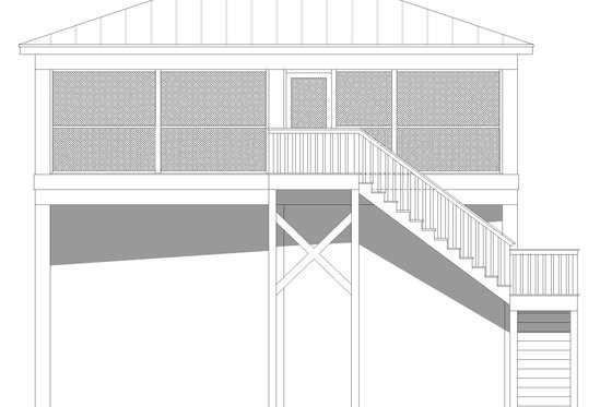 Exterior - Rear Elevation for Modern House Plan #932-697, 0 bath