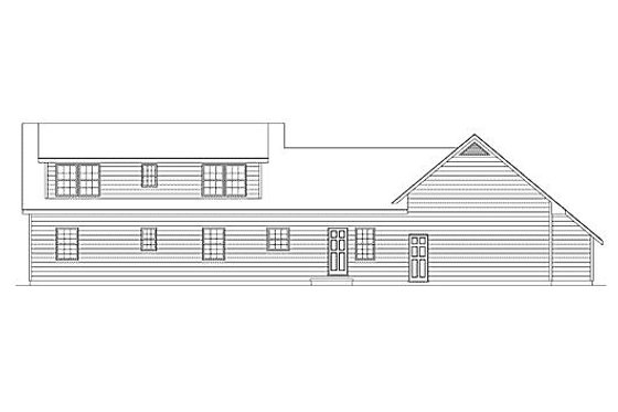Exterior - Rear Elevation for Country House Plan #57-520 - 4 bed, 2 bath
