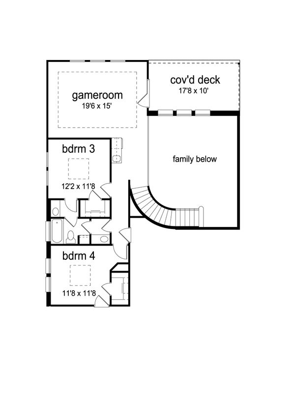 House Plan Design - Mediterranean Floor Plan - Upper Floor Plan #84-620