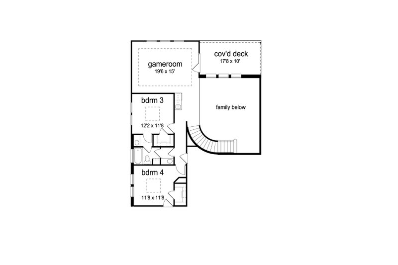 Architectural House Design - Floor Plan - Upper Floor for Mediterranean House Plan #84-620 - 4 bed, 3.5 bath