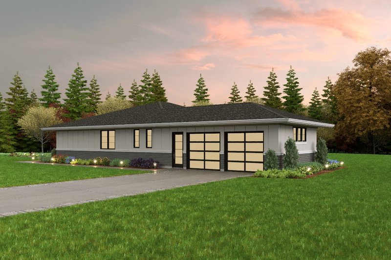 Dream House Plan - Exterior - Other Elevation 1 for Prairie House Plan #48-1053 - 3 bed, 2 bath