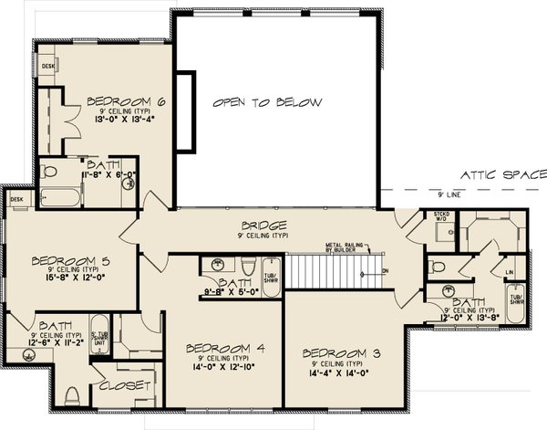 House Blueprint - Contemporary Floor Plan - Upper Floor Plan #923-402