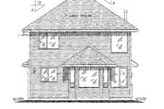 Exterior - Rear Elevation for Traditional House Plan #18-4254 - 3 bed, 3 bath