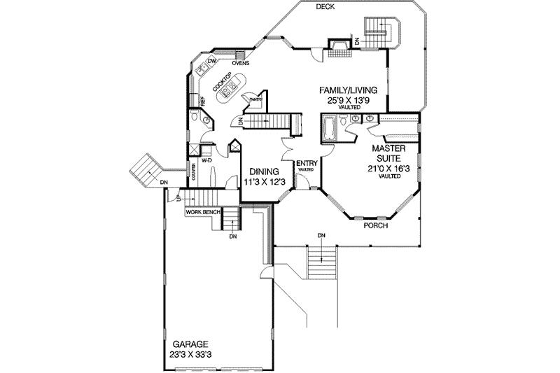 Dream House Plan - Floor Plan - Main Floor for Country House Plan #60-405 - 4 bed, 3 bath