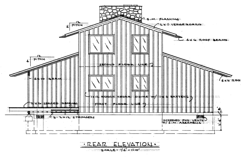 Dream House Plan - Rear Elevation. - Plan 320-1228