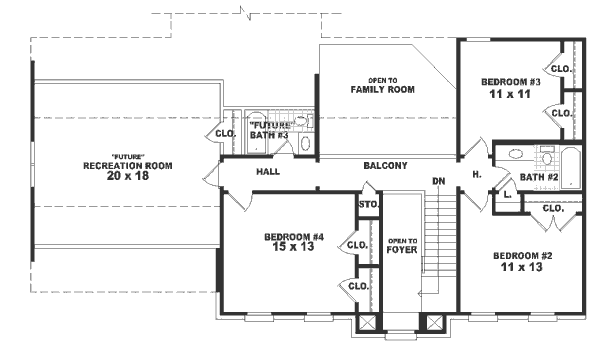 European Floor Plan - Upper Floor Plan #81-259