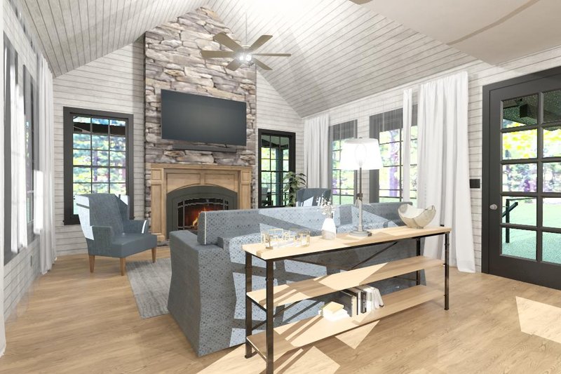 House Blueprint - Photo 18 for Cabin House Plan #1109-10 - 1 bed, 1 bath