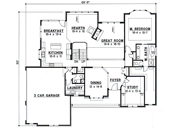 Traditional Floor Plan - Main Floor Plan #67-298