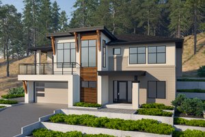 Contemporary Exterior - Front Elevation Plan #1100-26