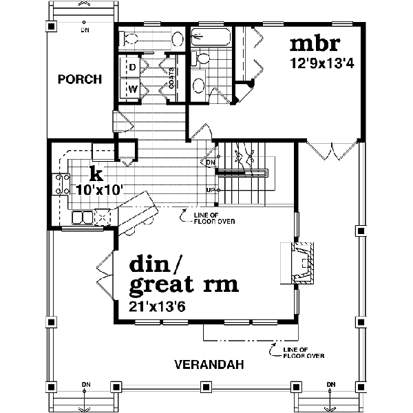 Farmhouse Floor Plan - Main Floor Plan #47-421