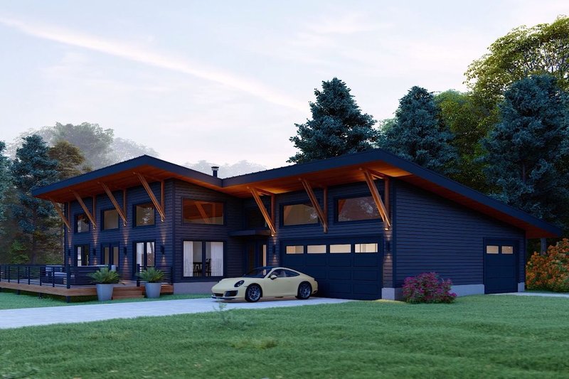 House Blueprint - Photo 1 for Contemporary House Plan #932-937 - 2 bed, 2.5 bath