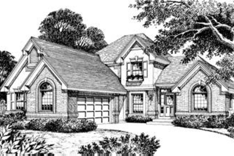 Dream House Plan - Exterior - Front Elevation 3 for European House Plan #57-155 - 3 bed, 2.5 bath