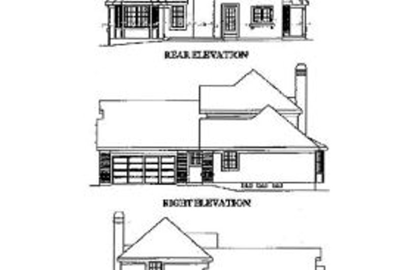 Dream House Plan - Exterior - Rear Elevation for European House Plan #57-155 - 3 bed, 2.5 bath